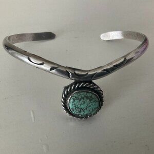 1960s Handmade Native American mountain turquoise bracelet